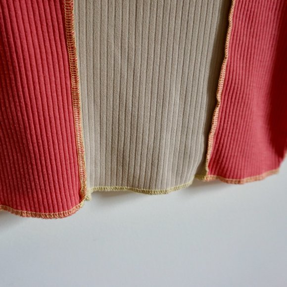 Vintage Madrag Y2K Colorblock Contrast-Seam Crop Top - Picture 4 of 7